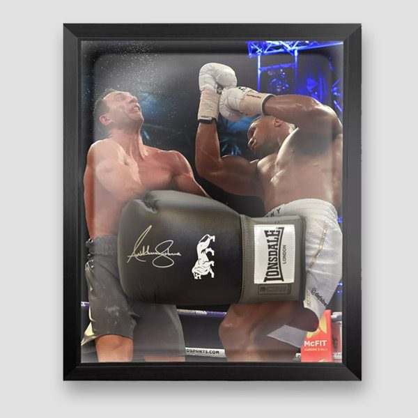 Anthony Joshua Signed and Framed Black Lonsdale Boxing Glove
