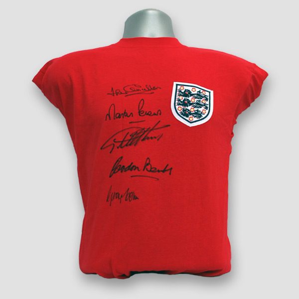 Replica 1966 England World Cup Final Shirt With Five Signatures