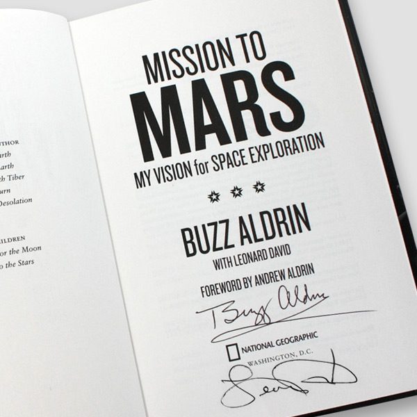 Buzz Aldrin Signed Mission to Mars Book