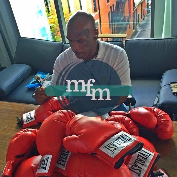 Mike Tyson Signed Red Everlast Boxing Glove with Light Up Display