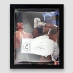 Anthony Joshua Hand Signed Lonsdale Black Boxing Glove In Light-Up Display Case