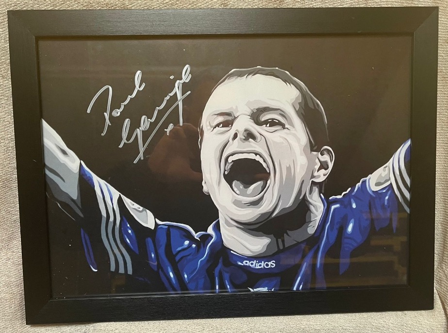 Rangers Art Photo Framed personally signed by Paul Gascoigne