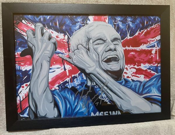 Rangers Art Photo Framed personally signed by Paul Gascoigne