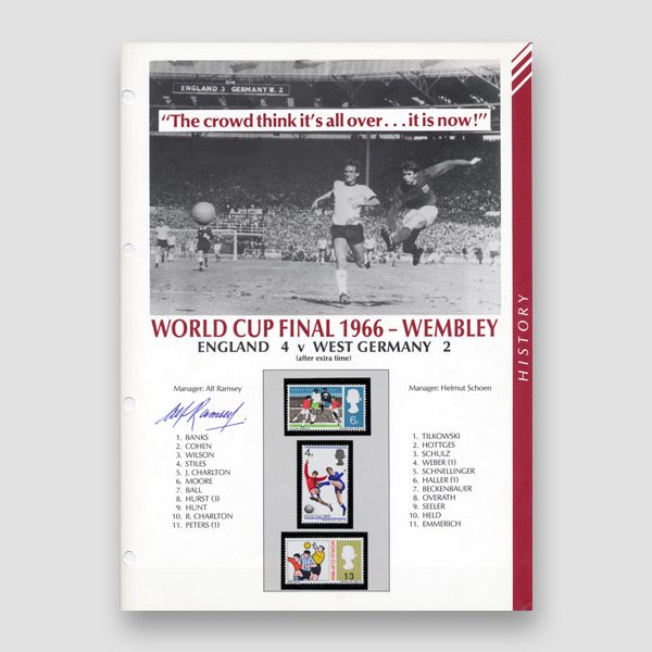 Autographed World Cup 1966 Football Masterfile Page, Alf Ramsey