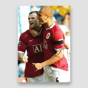 Wes Brown Signed Manchester United Action Photo Print