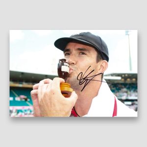 Kevin Pietersen Holding The Ashes Trophy Signed Photo Print