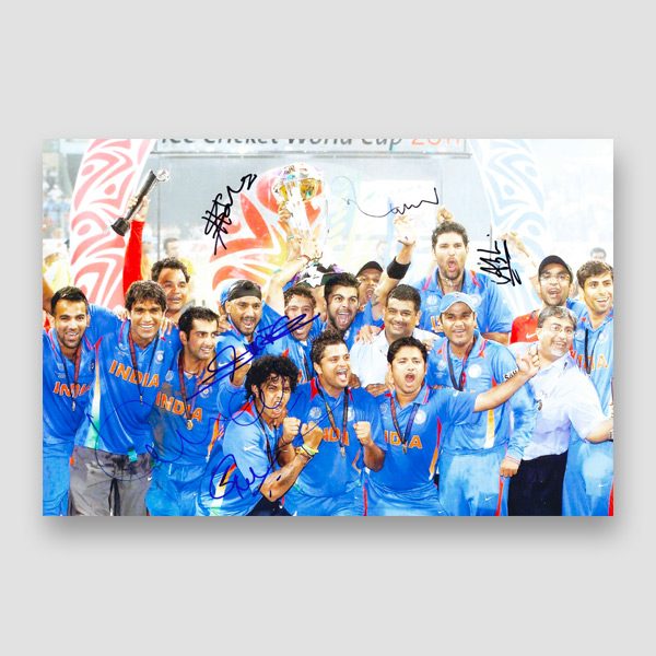 India World Cup 2011 Winners Celebration Signed Photo Print