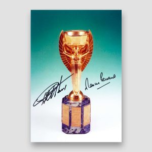 Autographed Colour 1966 World Cup Photo Print, Geoff Hurst and Martin Peters