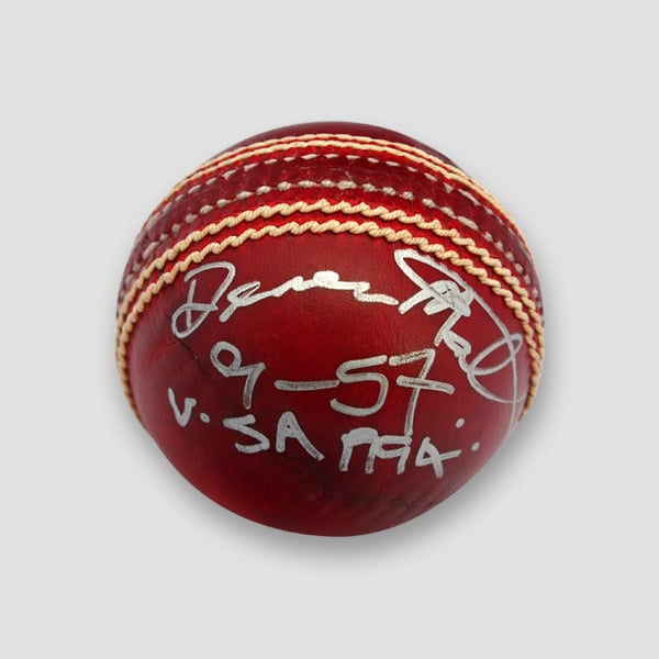 Devon Malcolm Signed Cricket Ball Plus Career Wickets Taken MFM