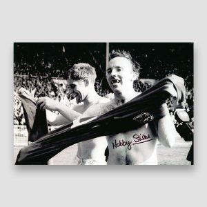 Nobby Stiles Autographed 1966 World Cup Celebration Photo Print