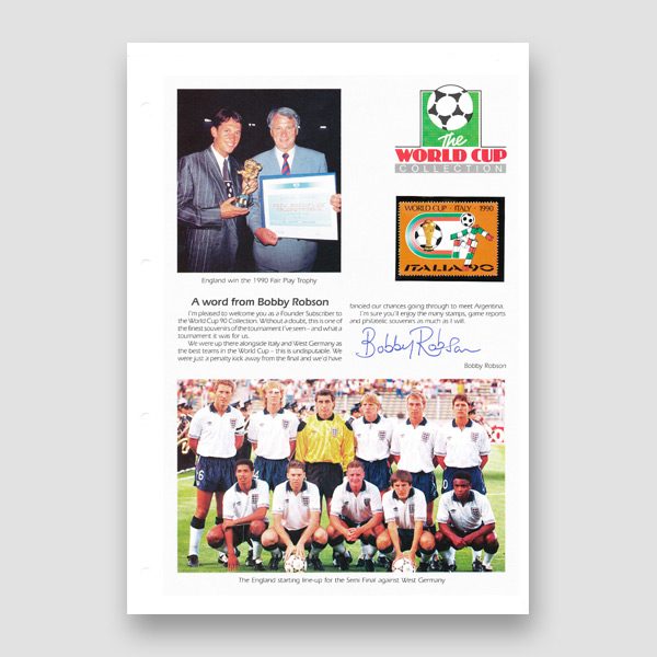 Bobby Robson Signed World Cup Collection Page