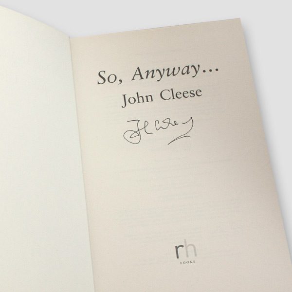 John Cleese Signed Autobiography ‘So Anyway’