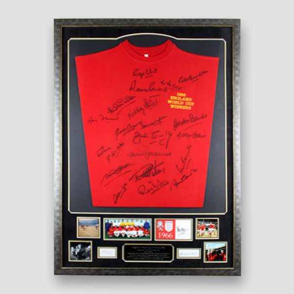 Very ‘RARE’ England 1966 World Cup Retro Shirt and Photo Display