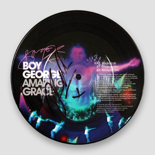 Boy George Signed Culture Club Amazing Grace Picture Disc (7 Inch Vinyl Record)