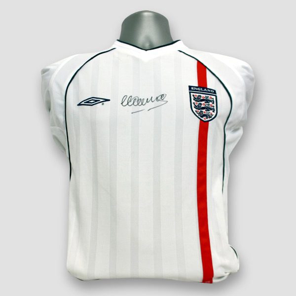 Michael Owen Signed England Shirt From 2001 When He Scored A Hat-Trick Beating Germany 5-1 Michael Owen Signed England Shirt From 2001 When He Scored A Hat-Trick Beating Germany 5-1