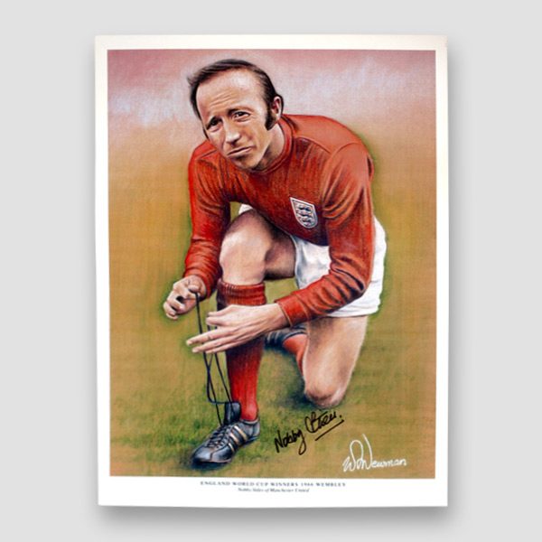 Nobby Stiles Signed Sketched A3 Print ‘World Cup 66 Winners’