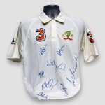 Shane Warne Signed Picture Framed with an Australia Cricket Team Ashes Shirt 2006