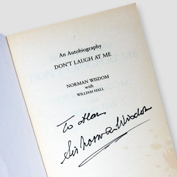 Norman Wisdom Signed autobiography ‘Don’t laugh at Me’ Paperback Book