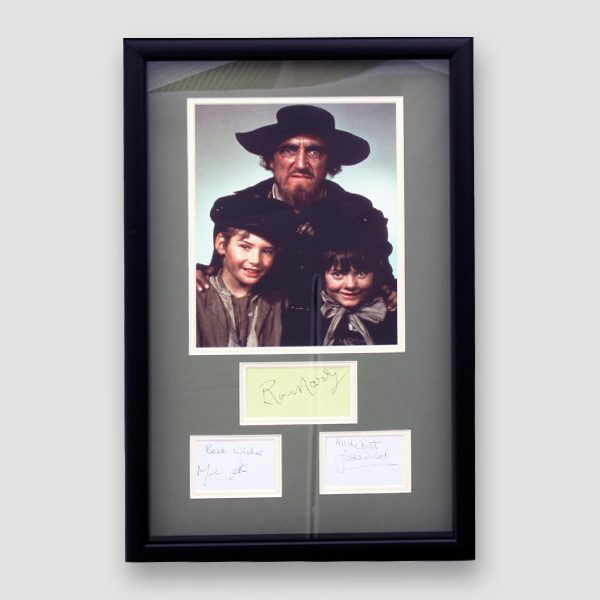 Oliver Twist Musical Cast Photo and Autographs Mounted and Framed of 3 of the Main Cast
