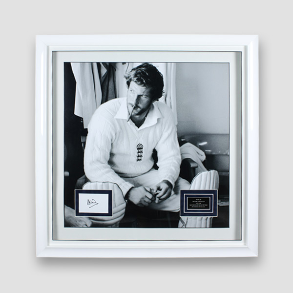 Cricket Picture of Ian Botham Professionally Framed with his Signature & Plaque