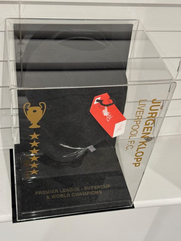 Black Liverpool Cap Personally Signed by Jurgen Klopp in Display Case