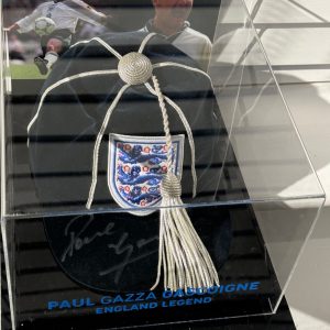 Paul ‘Gazza‘ Gascoigne signed Cap in Display Case