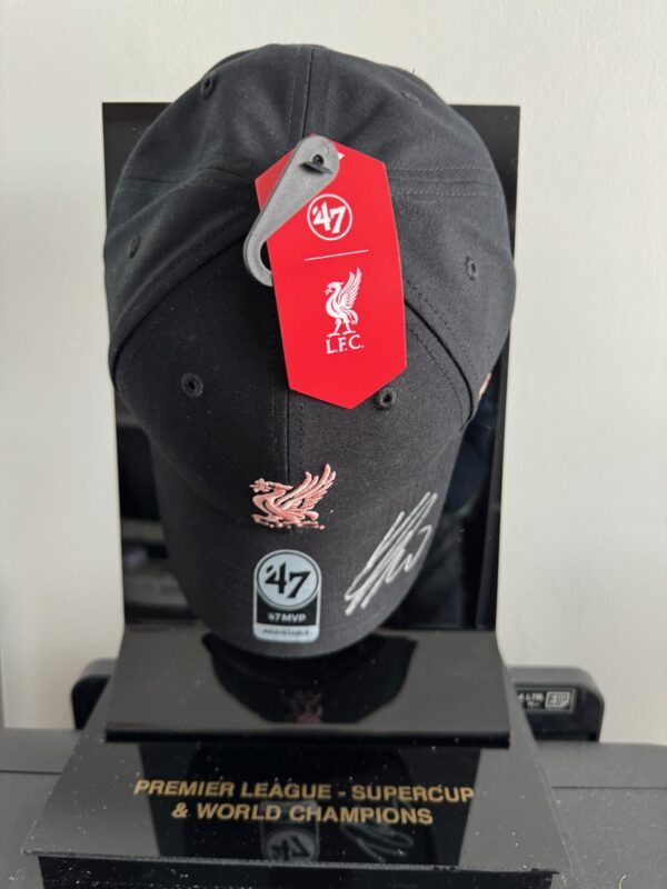 Black Liverpool Cap Personally Signed by Jurgen Klopp in Display Case