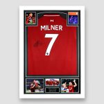 Liverpool-Football-Shirt-signed-by-James-Milner,-professionally-framed