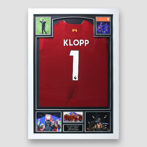 Liverpool Football Shirt signed by Jurgen Klopp In Frame (Klopp Number 1 )