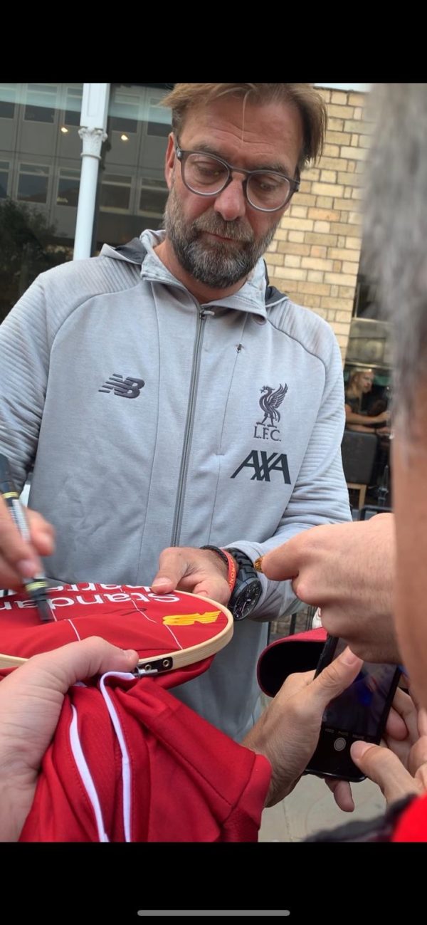 Liverpool Football Shirt signed by Jurgen Klopp In Frame