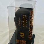 Anthony Joshua Signed  Black And Gold Boxing Glove In ( AJBXNG )