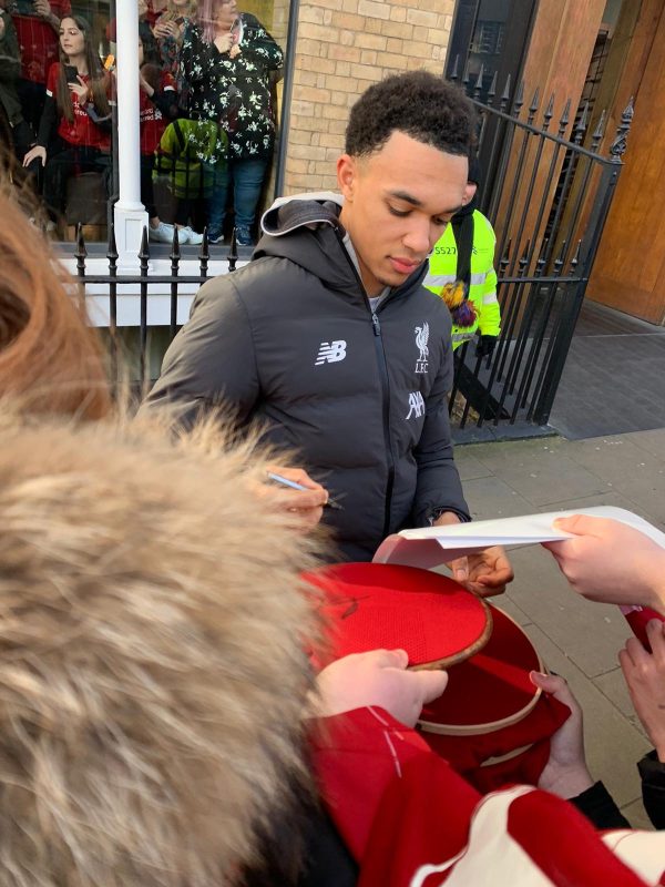 Liverpool home shirt signed by Trent Alexander-Arnold, professionally framed