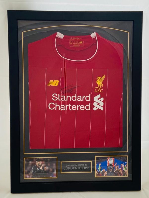 Liverpool Football Shirt signed by Jurgen Klopp In Frame