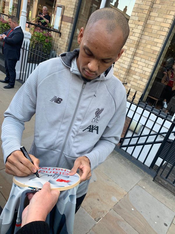 Framed Liverpool away shirt signed by Fabinho