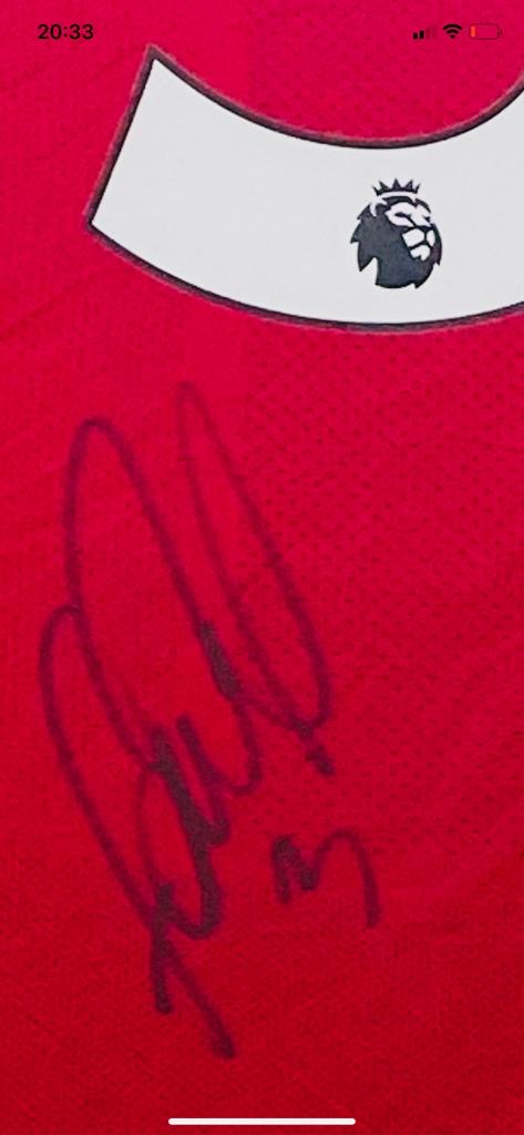 Professionally Framed Liverpool home shirt signed by Fabinho