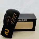 Anthony Joshua Hand Signed Black Boxing Glove In Display Case