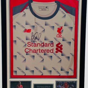 Framed Liverpool away shirt signed by Fabinho