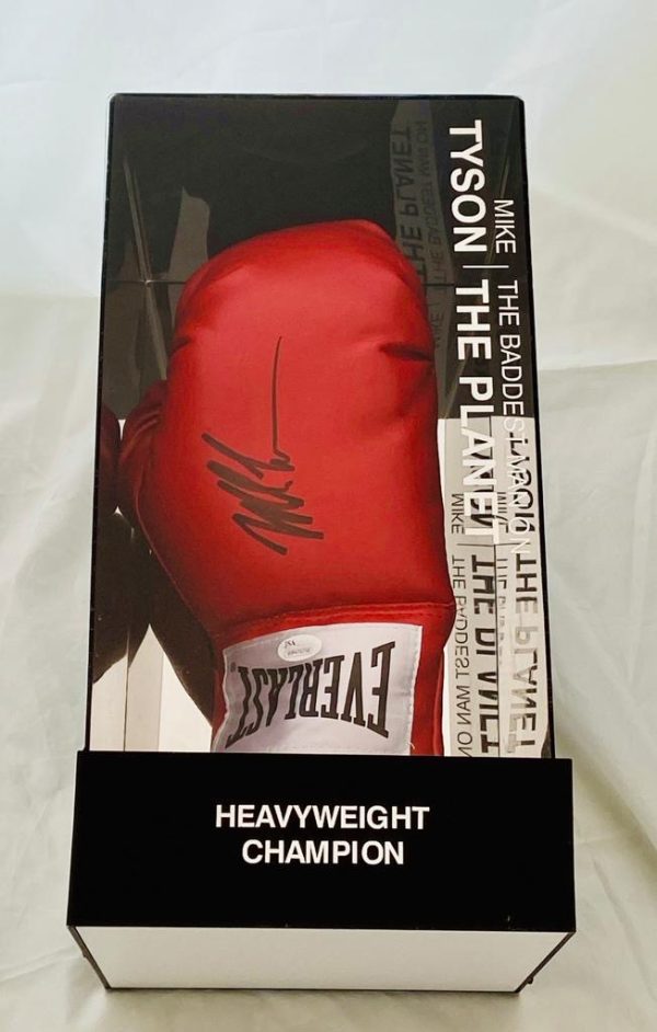 Mike Tyson Signed Red Everlast Boxing Glove with Light Up Display