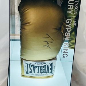 Tyson Fury Gypsy King Hand Signed Gold Everlast Boxing Glove In Light-Up Quality Display Case