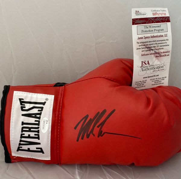 Mike Tyson Signed Red Everlast Boxing Glove with Light Up Display