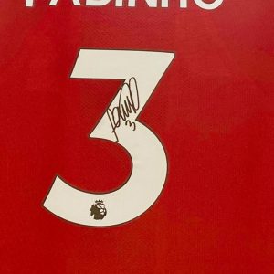 Professionally Framed Liverpool home shirt signed by Fabinho on the number 3 - Image 2