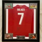 Professionally Framed Liverpool home shirt signed by Fabinho on the number 3