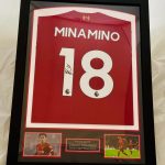 Champions Liverpool Home Football Shirt signed by Oxlade-Chamberlain Framed
