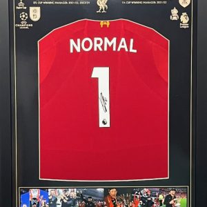 Professionally Framed Liverpool home shirt signed by Normal One Jürgen Klopp