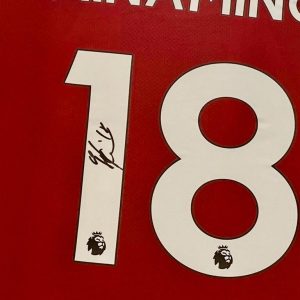 Liverpool Home Football Shirt signed by Takumi Minamino Framed - Image 2