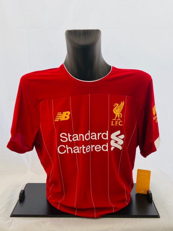 Liverpool home 2018/19 shirt signed by Jordan Henderson ( Captain ) , Framed