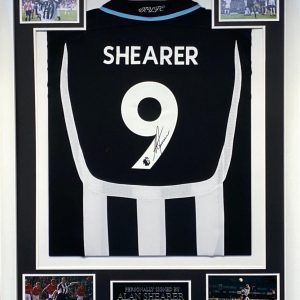 Alan Shearer Signed Framed Newcastle Shirt Great Item