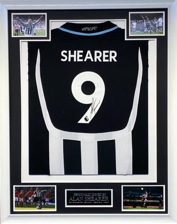 Alan Shearer Signed Framed Newcastle Shirt Great Item