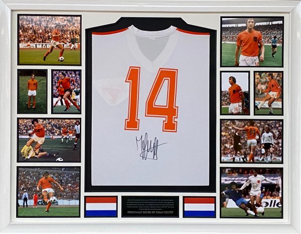 Holland Football Club 1974 World Cup Away Shirt personally signed by Johan Cruyff