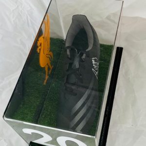 Black Football boot in a quality display signed by Diogo Jota - Image 3